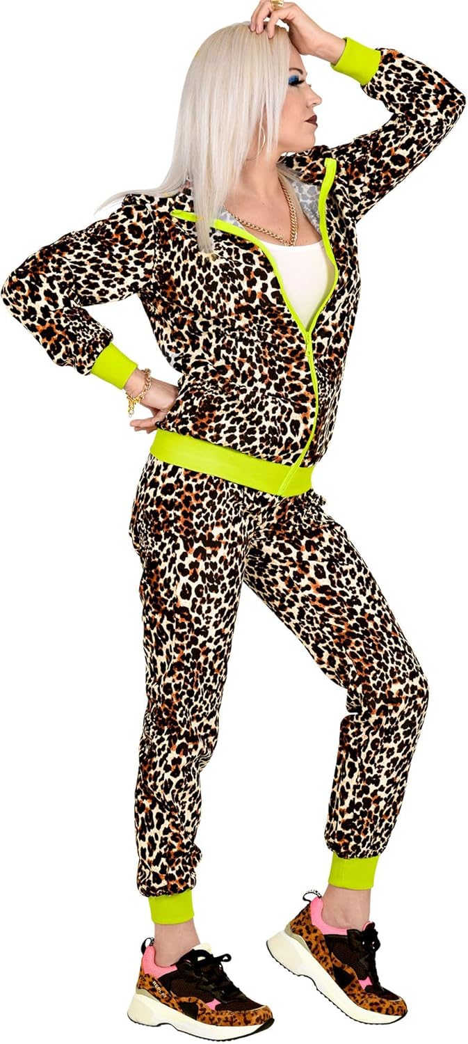 Disfraz de chándal leopardo 80's Disfraz de chándal leopardo 80's